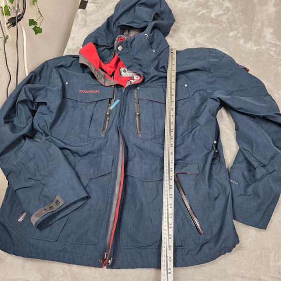 Columbia Titanium Interchange Ski Jacket Omni-Tech Mens XL Blue Gray - Picture 13 of 16